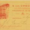 Rekening firma S. van Embden, Amsterdam uit 1911
