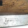 Merkteken Houten schaats schaatsenverkoper P. Schotel, Dordrecht