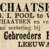 Advertentie 1873 schaatsenverkoper Gebr. Reijnders, Leeuwarden