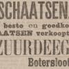 Advertentie 1902 schaatsenverkoper Zuurdeeg, Rotterdam
