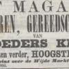 Advertentie 1866 verhuisbericht schaatsenverkopers Gebr. Kramer, Rotterdam