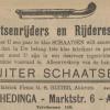 Advertentie 1912 schaatsenverkoper G.S.Thedinga, Assen