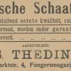 Advertentie 1905 schaatsenverkoper G.S.Thedinga, Assen