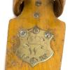 Detail Friese schaatsen gemaakt in 1888 voor Koningin Wilhelmina door schaatsenmaker G.J. Visser Deventer.