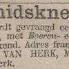 Advertentie 1881 smid W. van Herk, Lekkerkerk