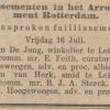 Advertentie faillisement 1897 smid W. van Herk, Lekkerkerk