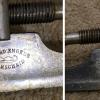 Merkteken Metalen kunstschaats GAZELLE schaatsenmaker E. Engels, Remscheid (Duitsland)