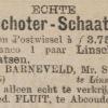 Advertentie 1887 schaatsenmaker A. Barneveld, Linschoten