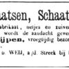 Advertentie van H. van der Weij in De Oostergo 14 december 1889