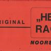 Sticker doos Heya metalen noor schaatsenmaker J. van Wiltenburg, Ouderkerk aan de Amstel