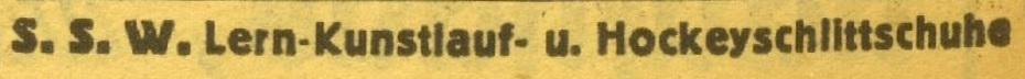 Advertentie 1939 schaatsenmaker S.S.W., Wenen (Oostenrijk)