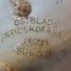 Merkteken IJshockeyschaatsen schaatsenmaker J.Östblad, Järna (Zweden)