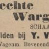 Advertentie 1904 schaatsenmaker Y.Venema, Drachten