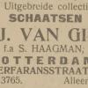 Advertentie 1923 schaatsenverkoper J.J.van Gils, Rotterdam