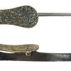 Metalen schaats met messing voetplaat schaatsenmaker Thompson, Nottingham (Engeland)