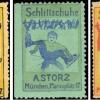 Zegel schaatsenverkoper A.Storz, München (Duitsland)