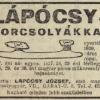 Advertentie 1930 schaatsenmaker József Lápócsy, Budapest (Hongarije)