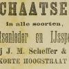 Advertentie 1885 schaatsenverkoper J.M. Scheffer, Rotterdam
