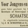 Advertentie 1885 schaatsenverkoper J.M. Scheffer, Rotterdam