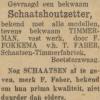 Advertentie 1929 schaatsenmaker F. Fokkema, Beesterzwaag