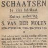 Advertentie 1937 schaatsenmaker S. v.d. Molen, Drachten