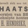 Advertentie 1890 schaatsenmaker H.Hendriks, Drachten