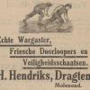 Advertentie 1912 schaatsenmaker H.Hendriks, Drachten