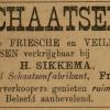 Advertentie 1901 schaatsenmaker H. Sikkema, Franeker
