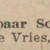Advertentie 1927 schaatsenmaker A.J.A. de Vries, Goutum