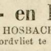 Advertentie 1856 schaatsenmaker L.L. Hosbach,  Leeuwarden