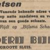 Advertentie 1942 schaatsenmaker G.Bijlsma, Harlingen