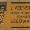 Etiket van schaatsenmaker J.Veenstra Leeuwarden