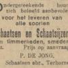 Advertentie 1931 schaatsenmaker P. de Jong, Terherne