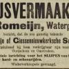 Advertentie 1908 schaatsenverkoper C. Romeijn, Gorinchem