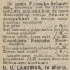 Advertentie 1912 schaatsenmaker B.O. Lantinga, Warga