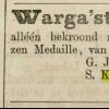 Advertentie 1881 schaatsenmaker S.A. Kamstra, Warga