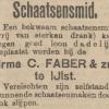Advertentie 1903 schaatsenmaker C. Faber, IJlst