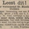 Advertentie 1866 schaatsenmaker C.J. Faber, IJlst