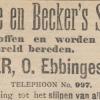 Advertentie 1905 schaatsenmaker H.J.Becker, Groningen