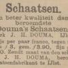 Advertentie 1890 schaatsenmaker J.H. Douma, IJlst