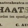 Advertentie 1883 schaatsenverkoper C. Ausems, Leiden