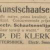 Advertentie 1925 schaatsenmaker P. de Klerk, Puttershoek