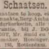 Advertentie 1907 schaatsenmaker J. Dortwegt, Rotterdam