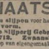 Advertentie 1919 schaatsenmakers Gebr.Kruit, Rotterdam
