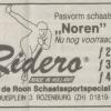 Advertentie 1991 Ridero schaatsenmaker R. de Roon, Rozenburg (ZH)