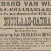 Advertentie schaatsenmaker G. van Wijk, Rotterdam