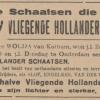 Advertentie 1940 schaatsenmaker B. de Boer, Winschoten