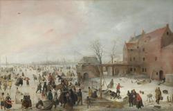 IJstafereel bij een stad