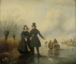 Portret van de heer en mevrouw Thijssen op het ijs