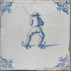 Schaatser van achteren afgebeeld